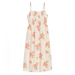 Old Navy smocked white floral cami dress